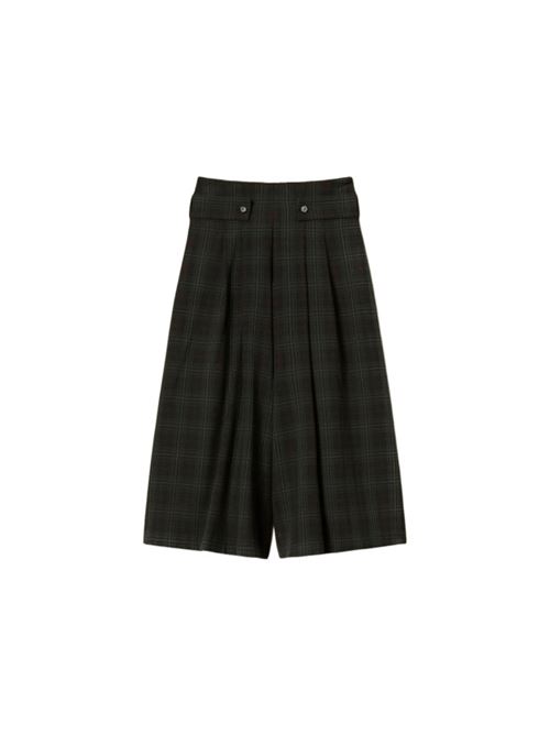 Pantalone da donna in misto viscosa, disegno TARTAN all-over, colore verde scuro TWINSET | 252AT213112451